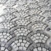 Flamed Granite Cobbles Fan shaped On Mesh For Garden