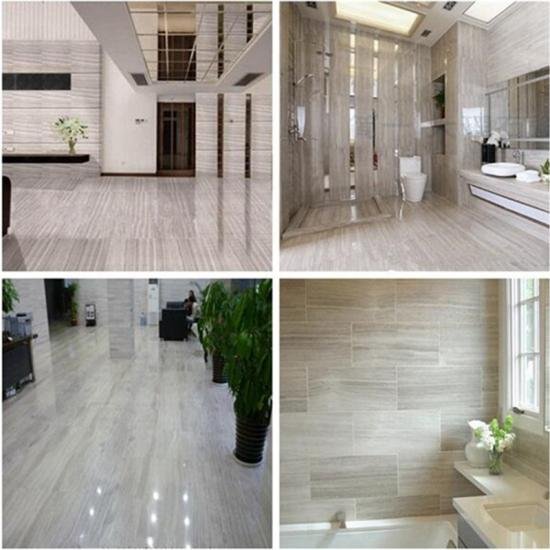 White Wood Veins Grain Marble Slabs