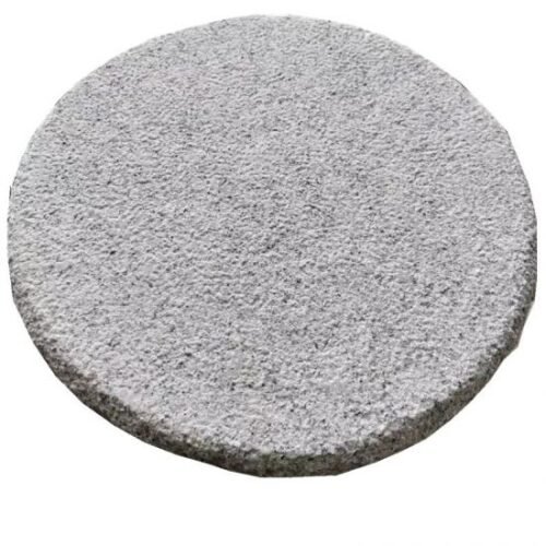 White Granite Flamed Top Rough Edges Round Granite Stepper For Garden