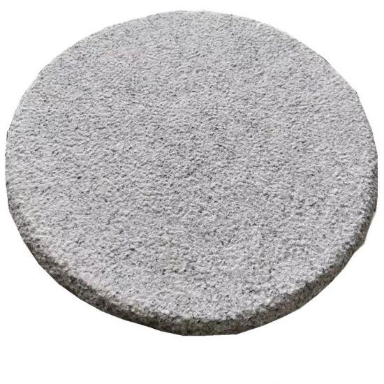White Granite Flamed Top Rough Edges Round Granite Stepper For Garden