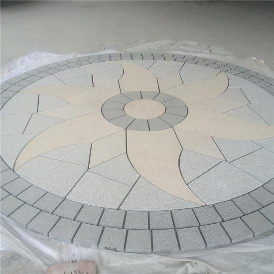 Granite Waterjet Cut Mosaic On Mesh G654 And G682