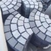 Flamed Granite Cobbles Fan shaped On Mesh For Garden