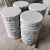 White Granite Flamed Top Rough Edges Round Granite Stepper For Garden