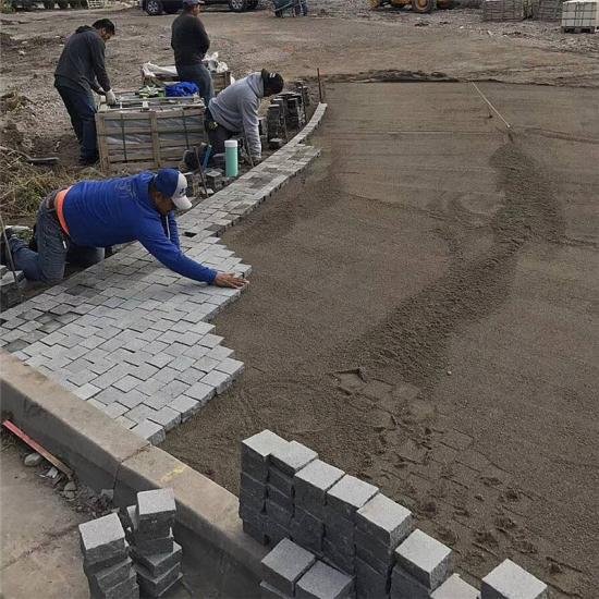 G654 Dark Grey Granite Cobbles For Garden 100x100x50mm