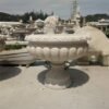 Carved Stone Granite Plant Pot Rusty Yellow