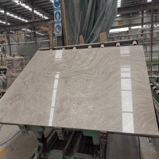 Chinese Marble Wooden White Cross Cut Polish Slabs