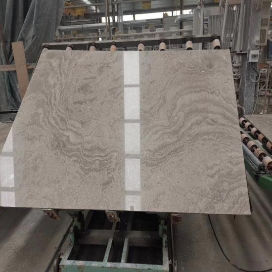 Chinese Marble Wooden White Cross Cut Polish Slabs