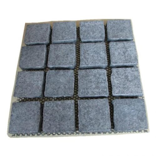 Mesh Natural Split Black Granite Cobblestone