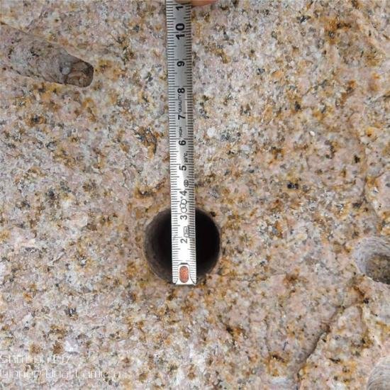 Carved Stone Granite Plant Pot Rusty Yellow