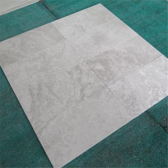 Cross Cut Honed Acid White Grains Marble Tiles
